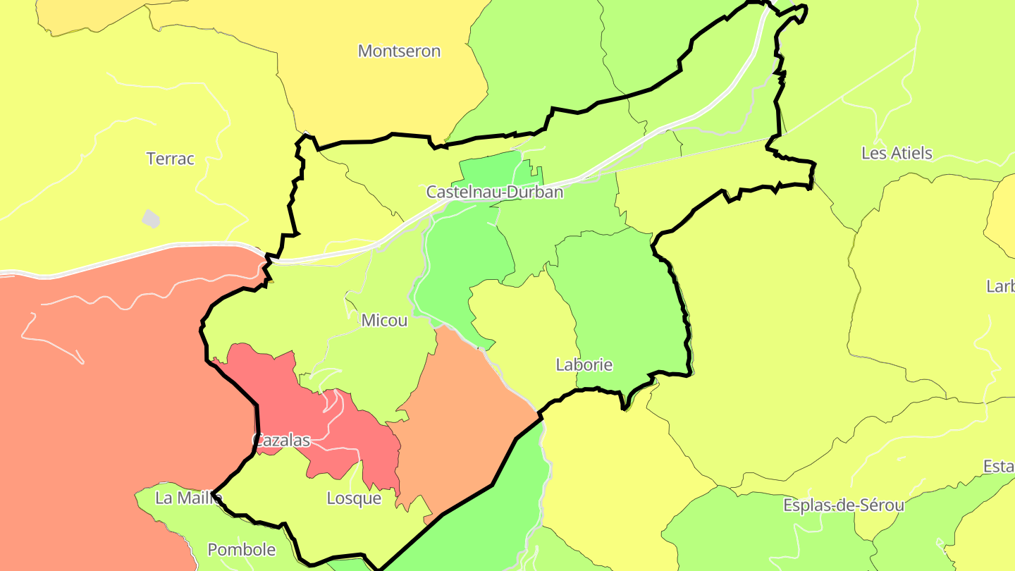 Carte des prix de l'immobilier Castelnau-Durban