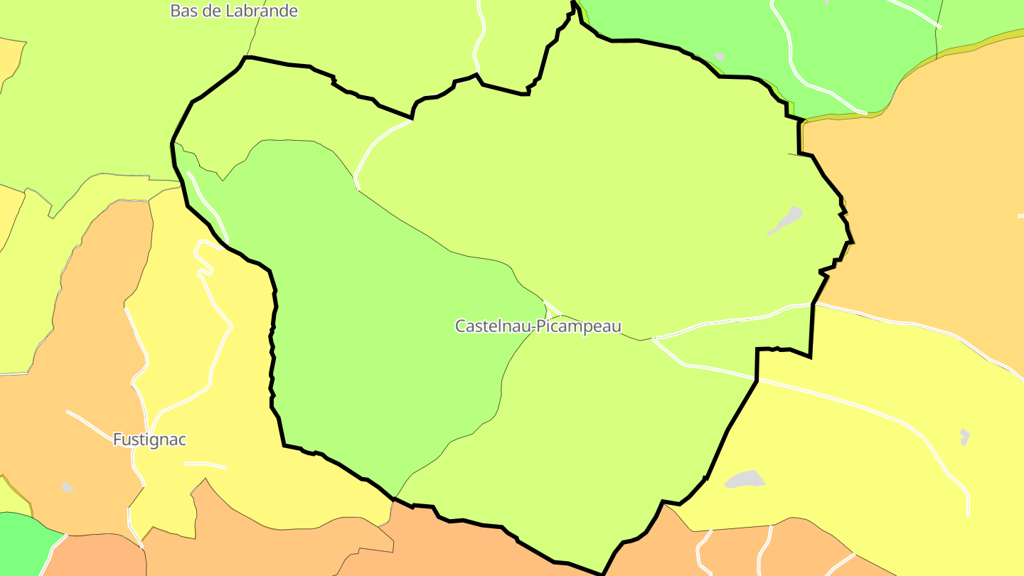 Carte des prix de l'immobilier Castelnau-Picampeau