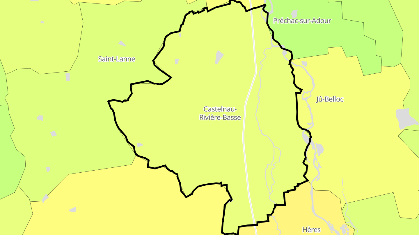 Carte des prix de l'immobilier Castelnau-Rivière-Basse