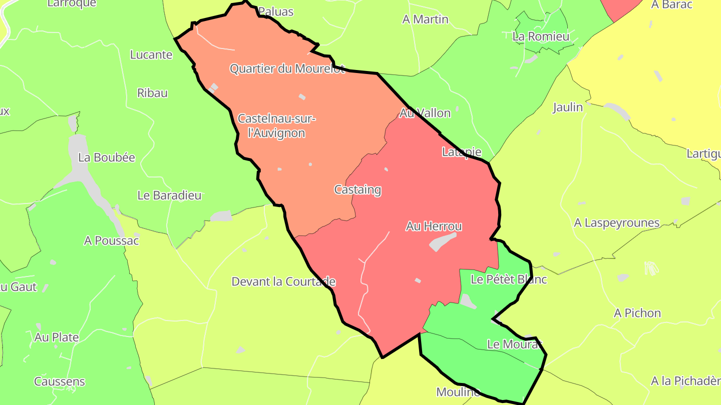 Carte des prix de l'immobilier Castelnau-sur-l'Auvignon