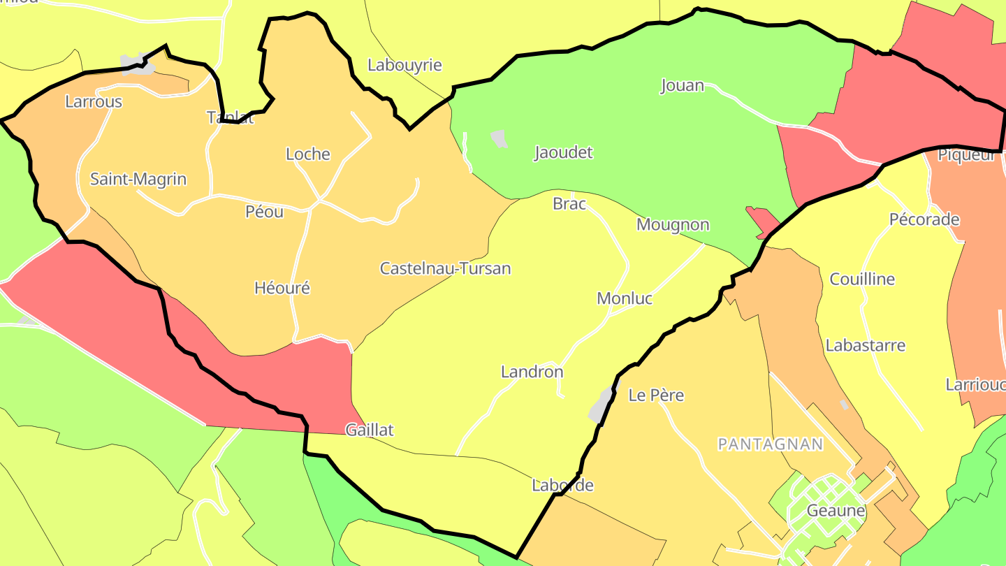 Carte des prix de l'immobilier Castelnau-Tursan