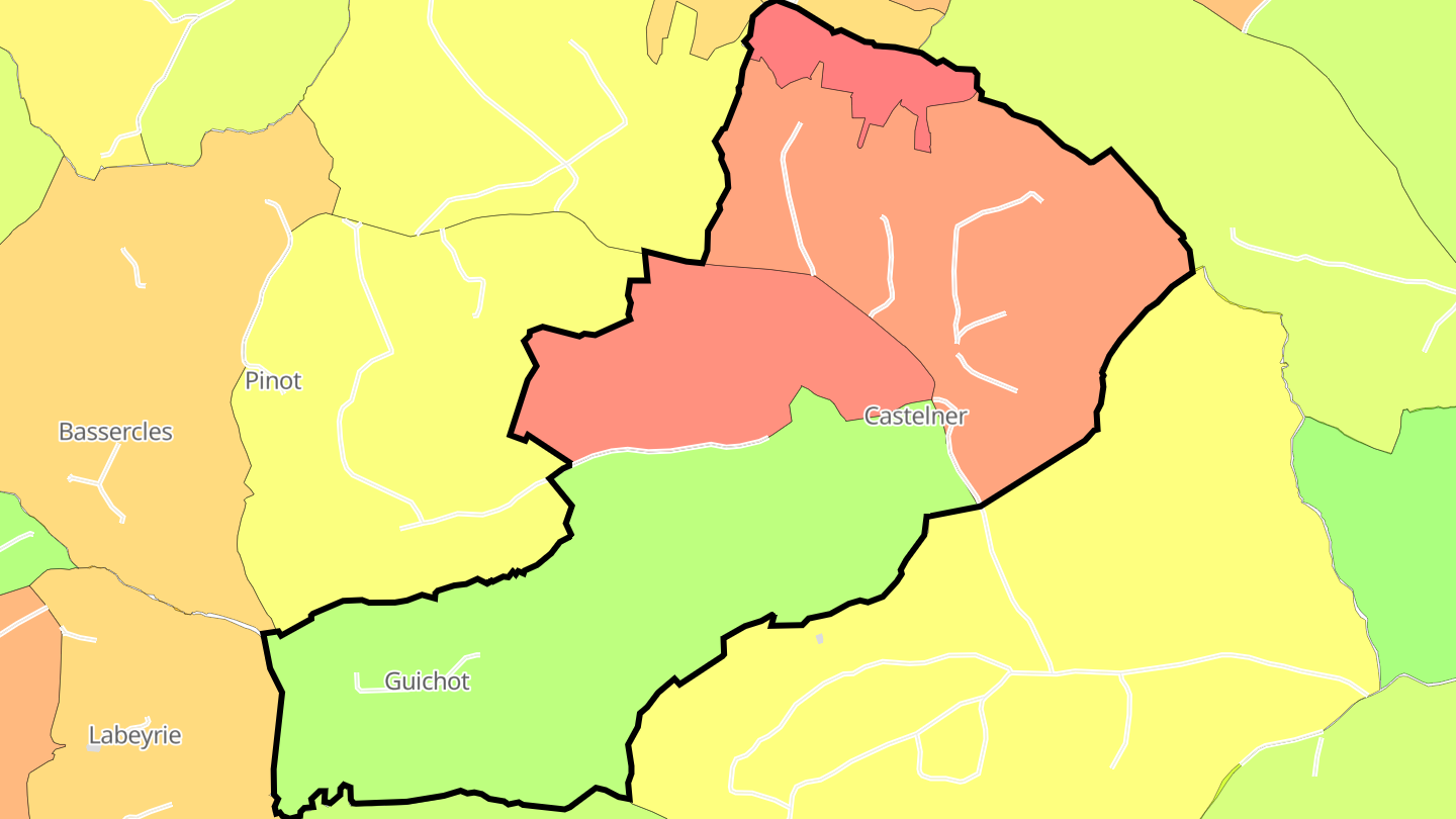 Carte des prix de l'immobilier Castelner