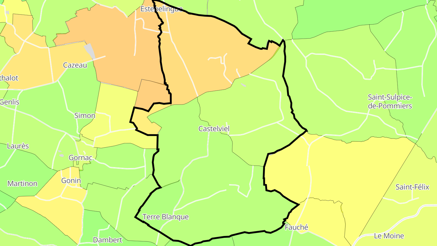 Carte des prix de l'immobilier Castelviel