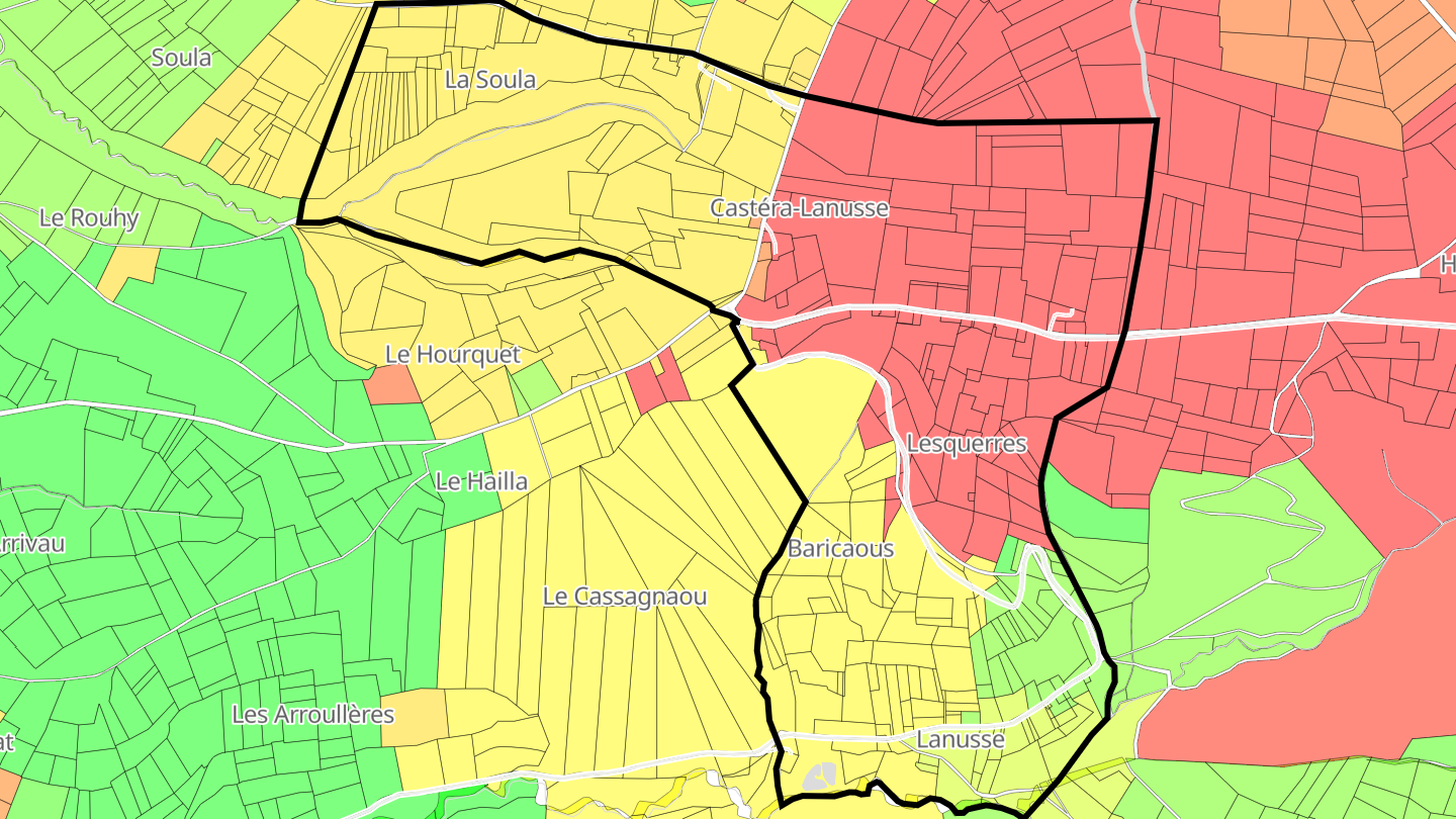 Carte des prix de l'immobilier Castéra-Lanusse