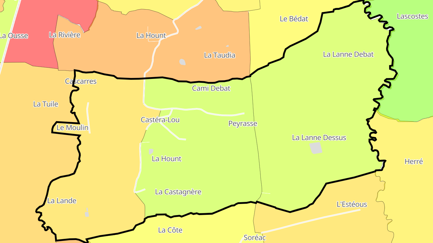 Carte des prix de l'immobilier Castéra-Lou