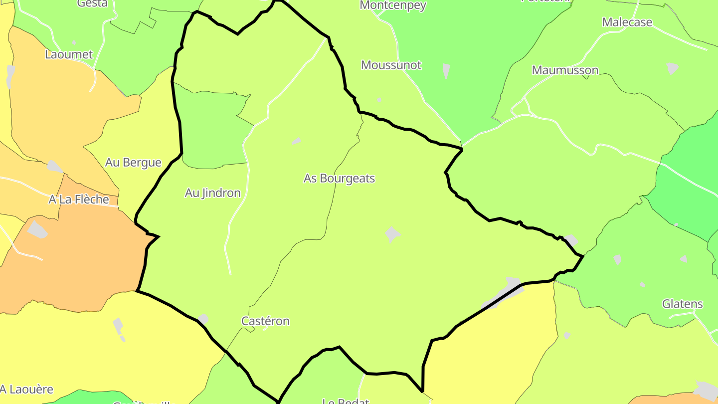 Carte des prix de l'immobilier Castéron