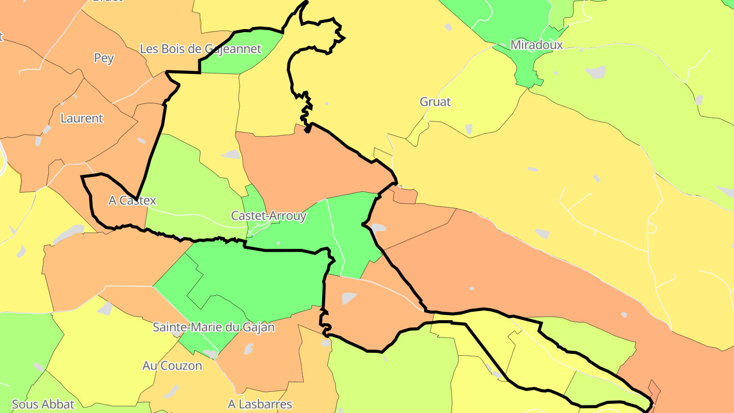 Carte des prix de l'immobilier Castet-Arrouy