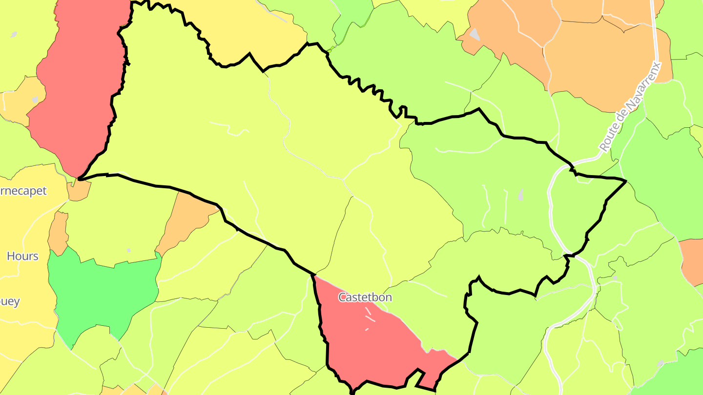 Carte des prix de l'immobilier Castetbon