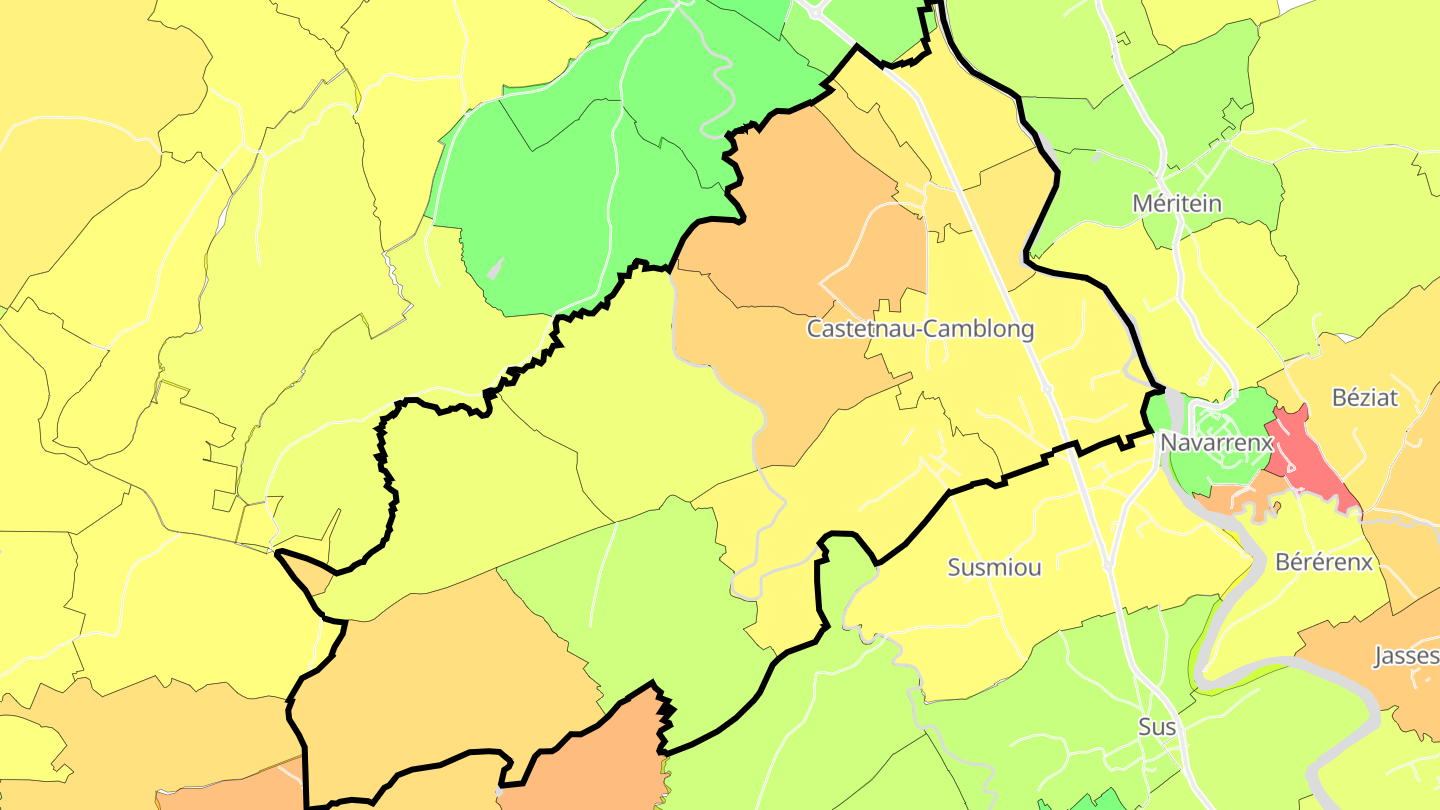 Carte des prix de l'immobilier Castetnau-Camblong