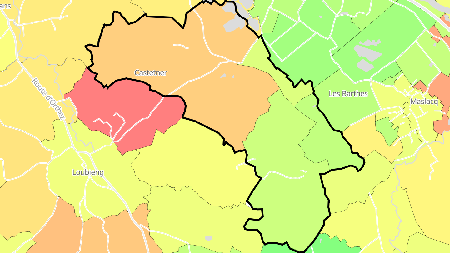 Carte des prix de l'immobilier Castetner