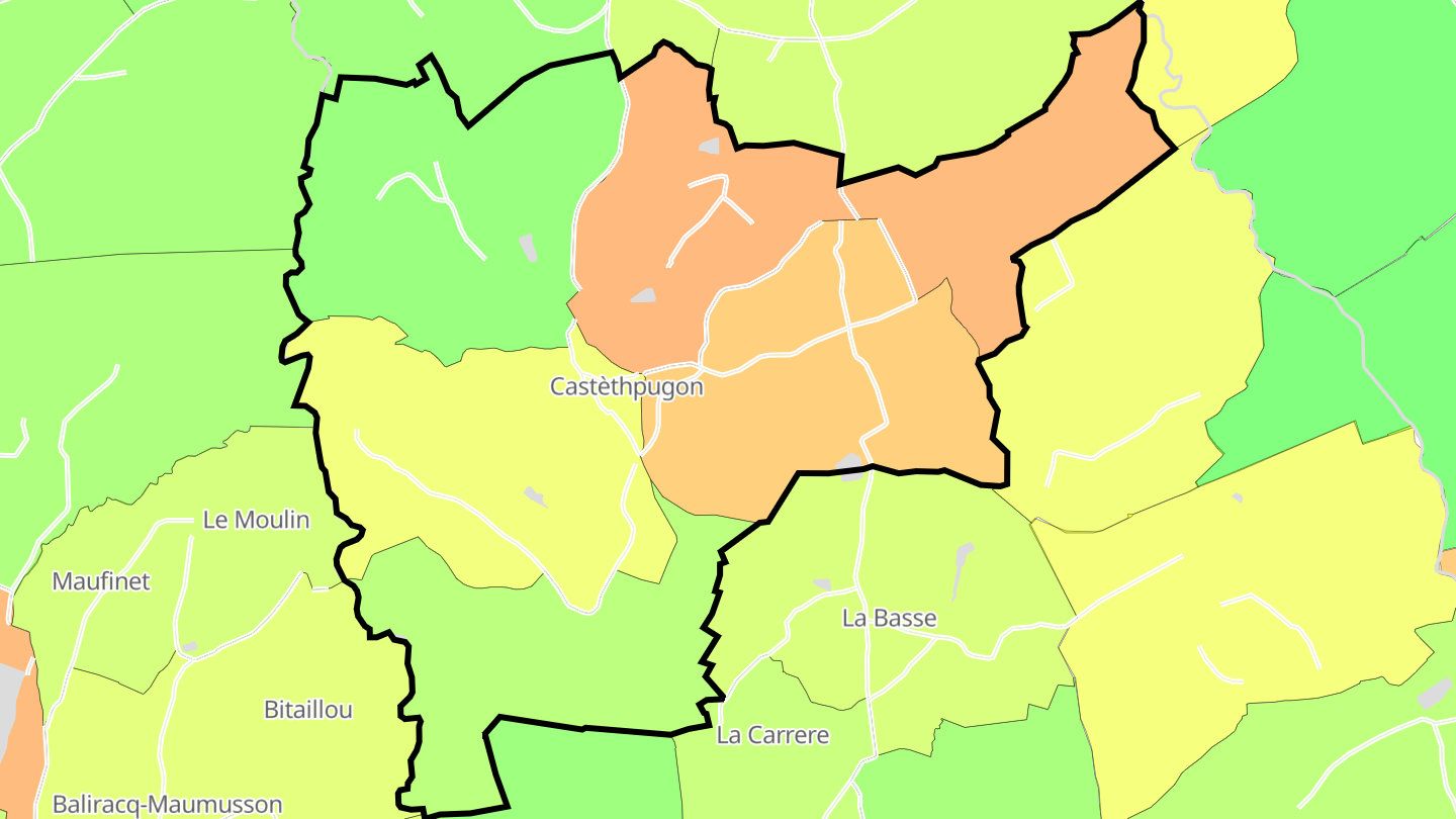 Carte des prix de l'immobilier Castetpugon