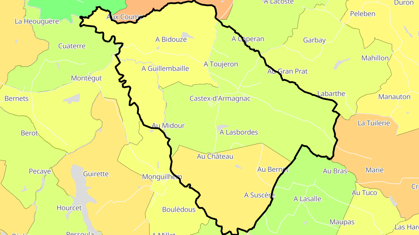 Carte des prix de l'immobilier Castex-d'Armagnac