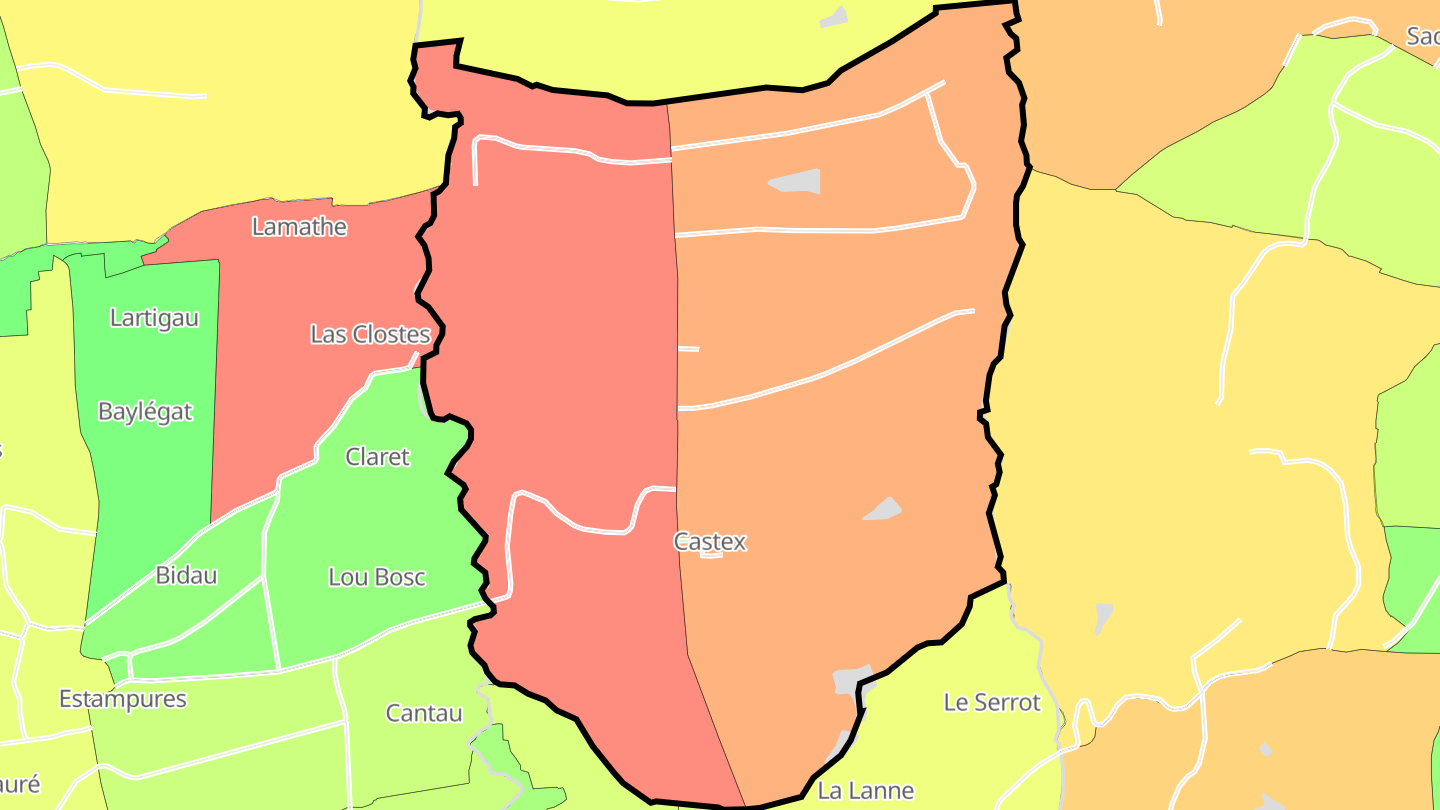 Carte des prix de l'immobilier Castex
