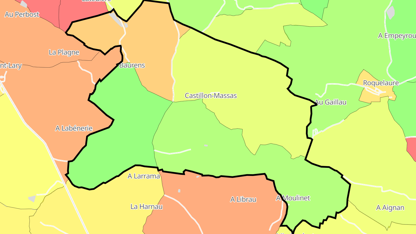 Carte des prix de l'immobilier Castillon-Massas