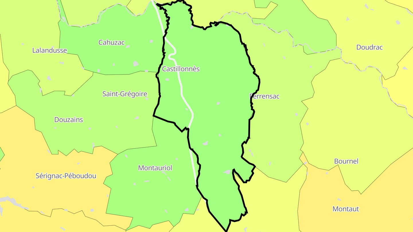 Carte des prix de l'immobilier Castillonnès