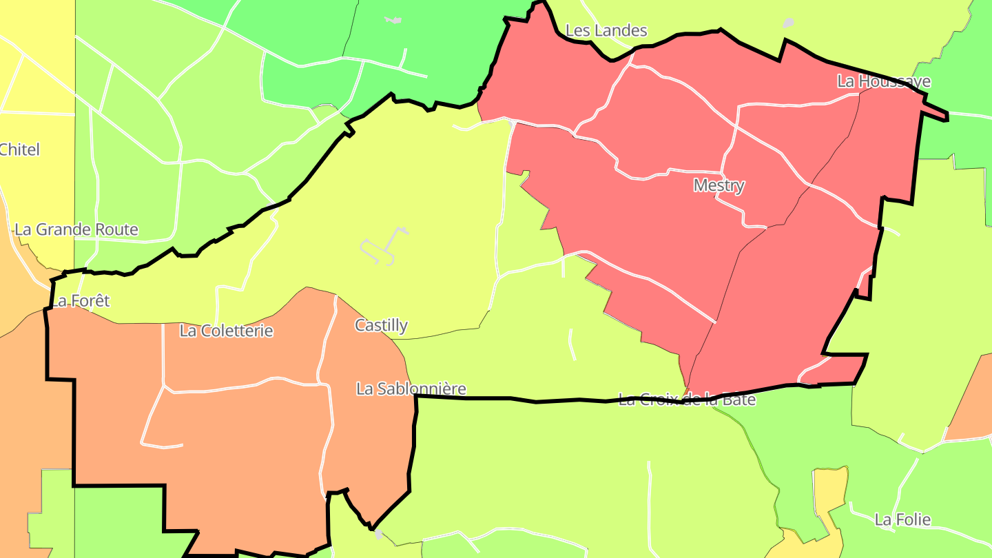 Carte des prix de l'immobilier Castilly