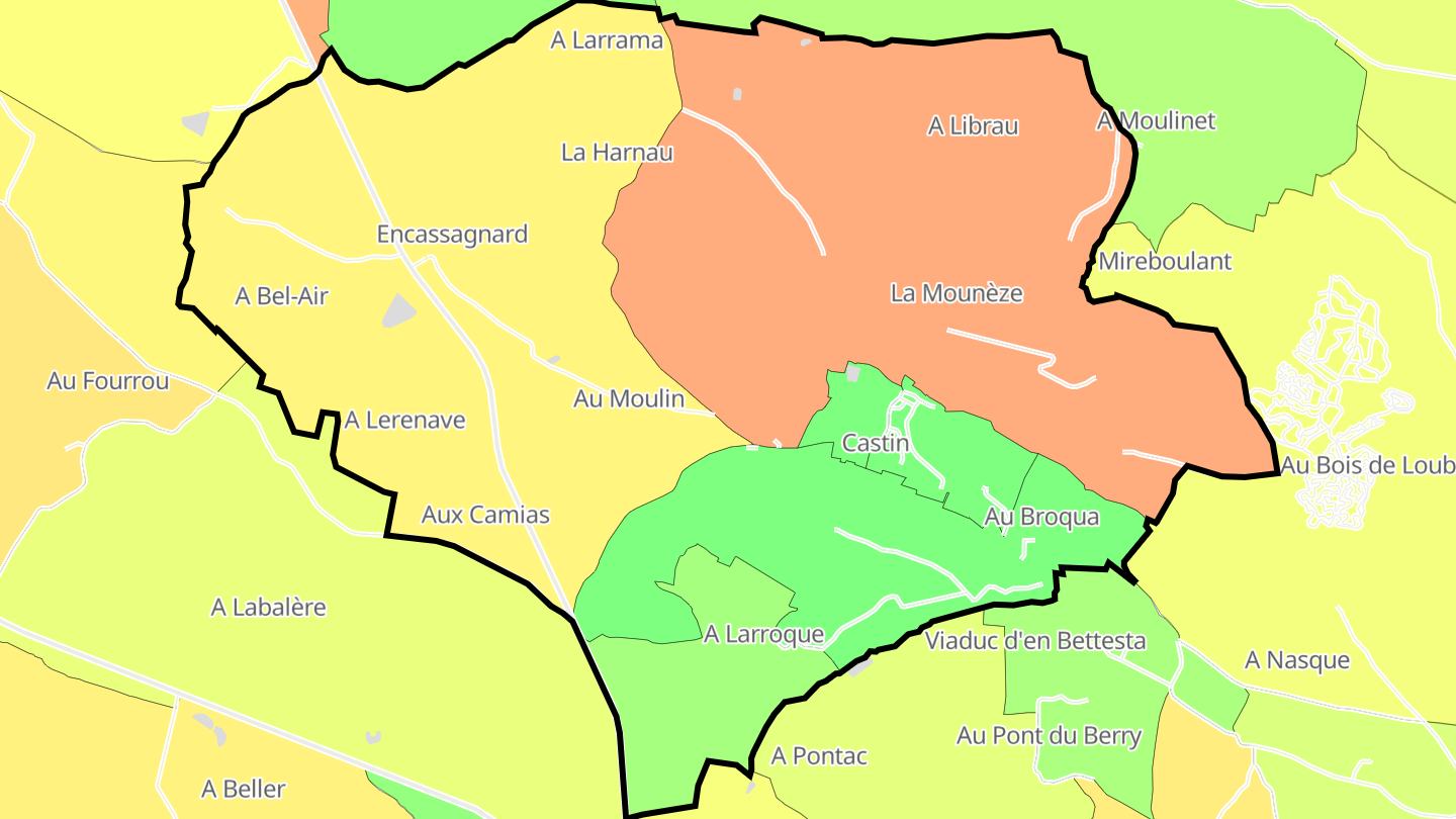 Carte des prix de l'immobilier Castin