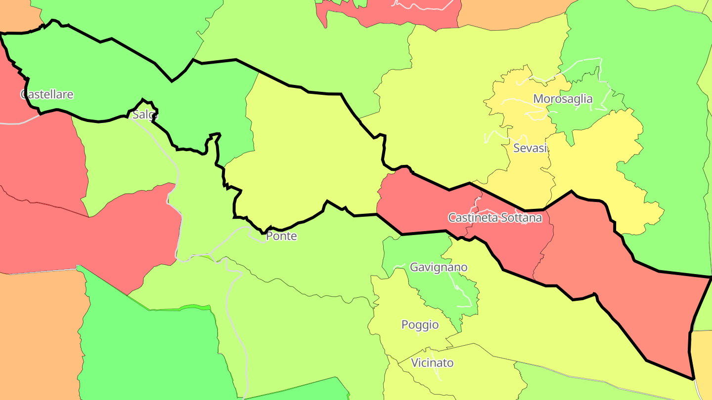 Carte des prix de l'immobilier Castineta
