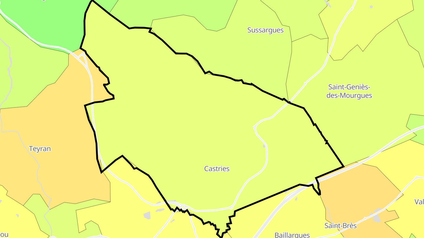 Carte des prix de l'immobilier Castries