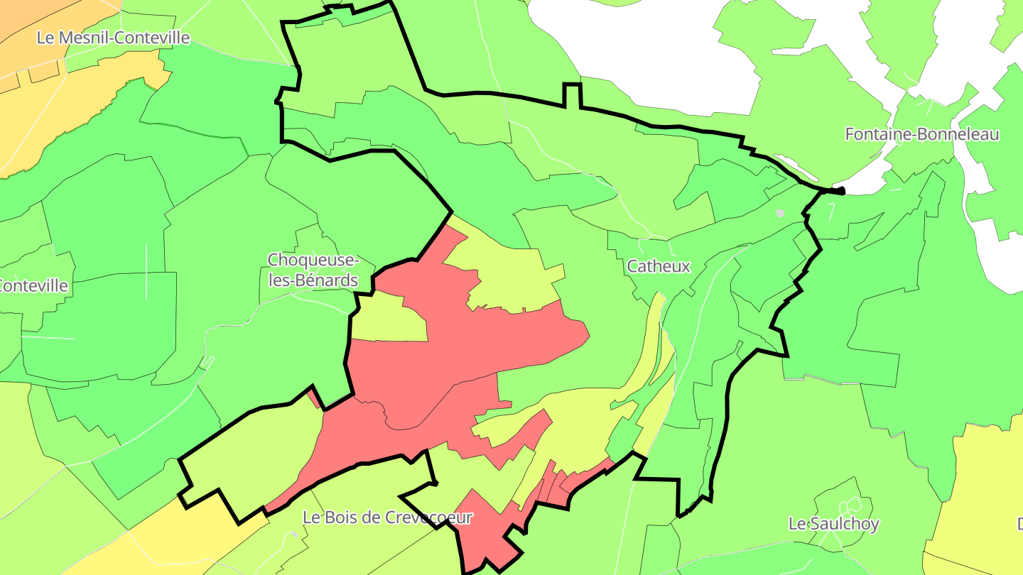 Carte des prix de l'immobilier Catheux