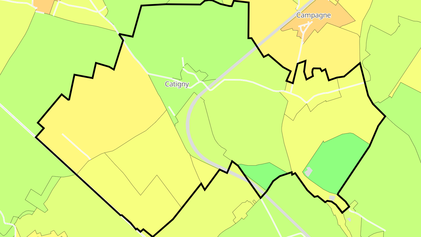 Carte des prix de l'immobilier Catigny