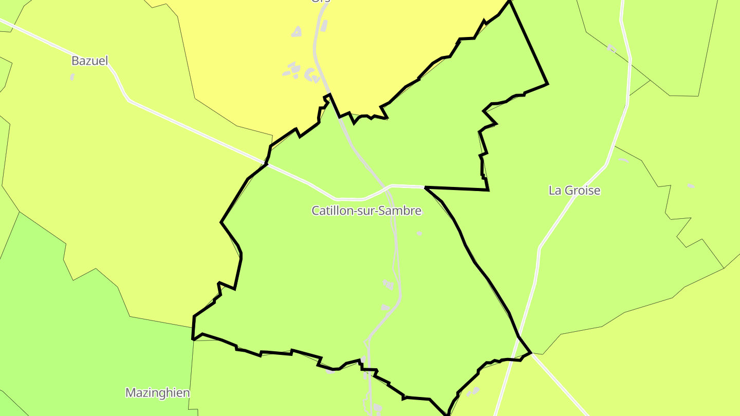 Carte des prix de l'immobilier Catillon-sur-Sambre