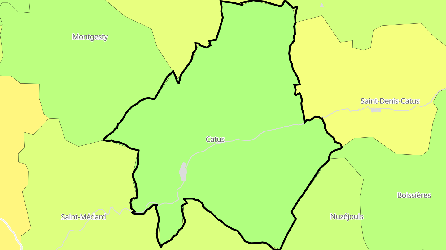 Carte des prix de l'immobilier Catus