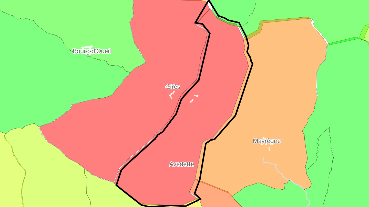 Carte des prix de l'immobilier Caubous