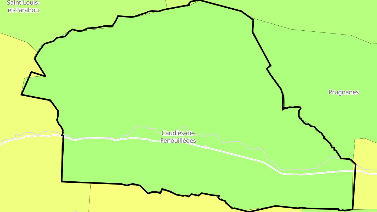 Carte des prix de l'immobilier Caudiès-de-Fenouillèdes
