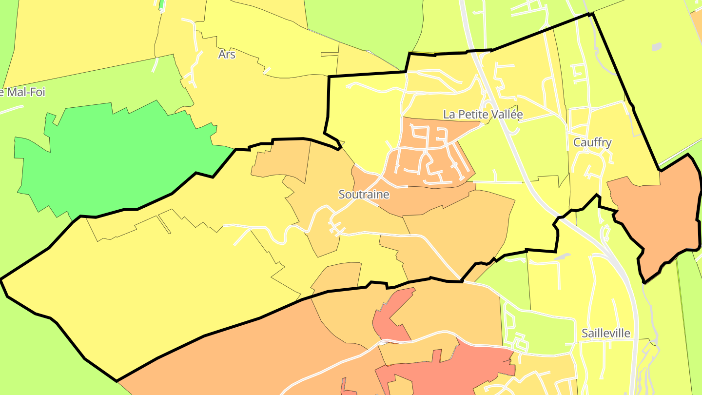 Carte des prix de l'immobilier Cauffry