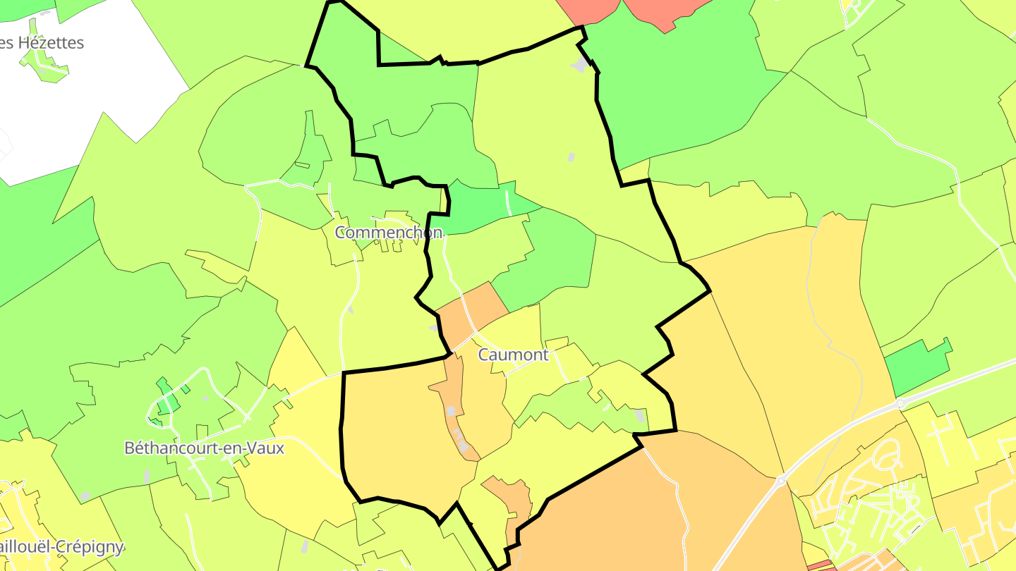 Carte des prix de l'immobilier Caumont