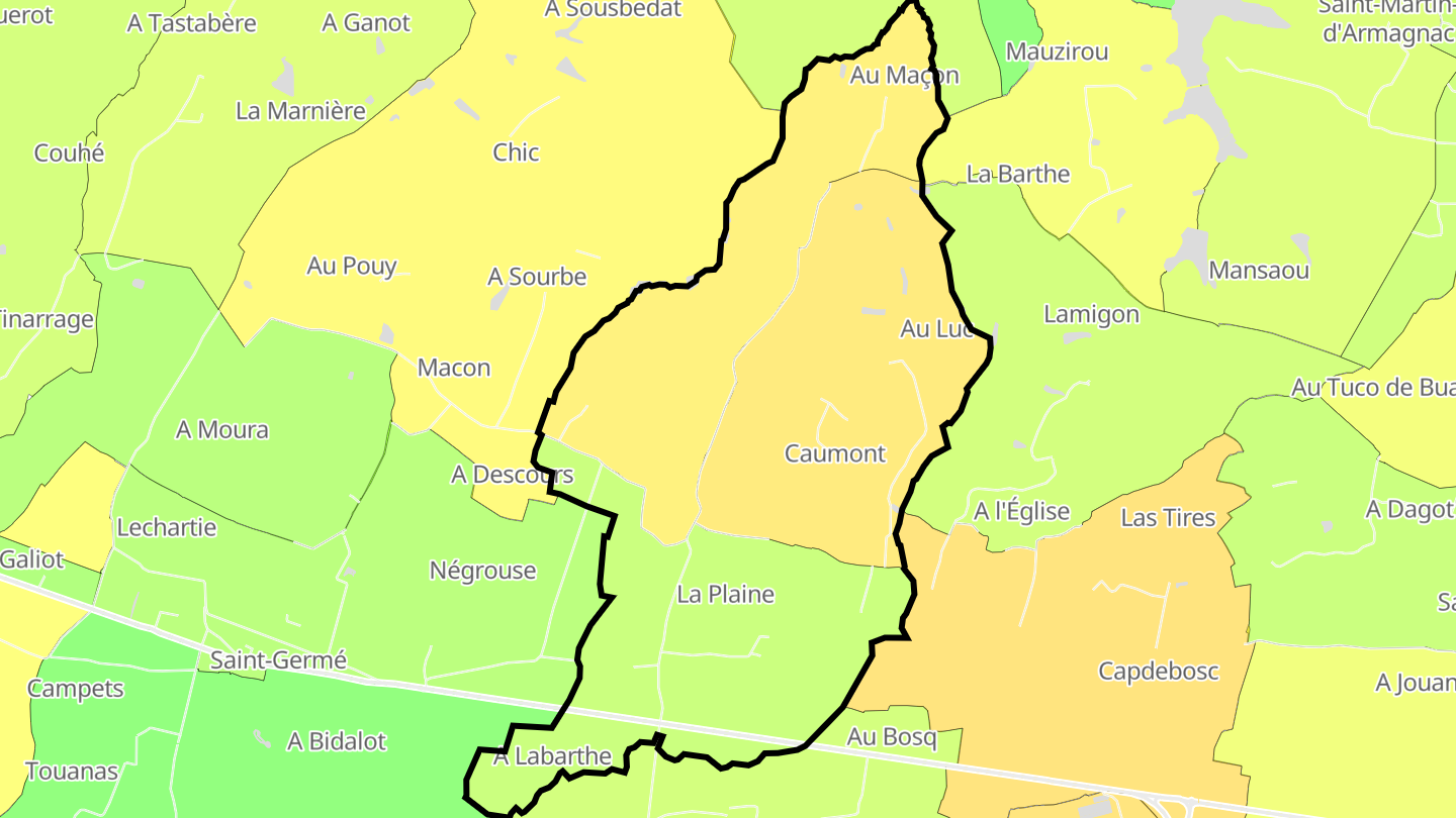 Carte des prix de l'immobilier Caumont