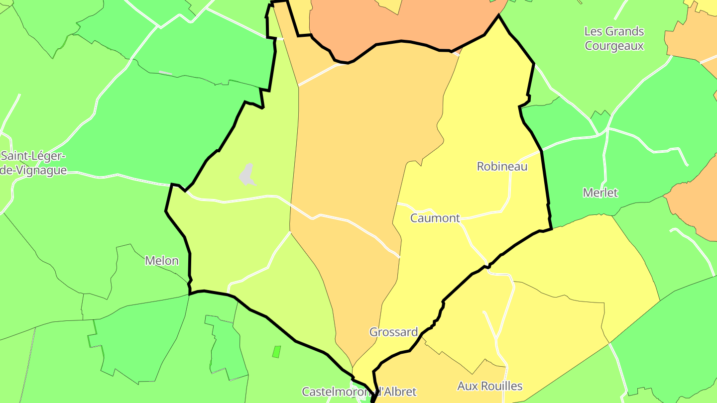 Carte des prix de l'immobilier Caumont