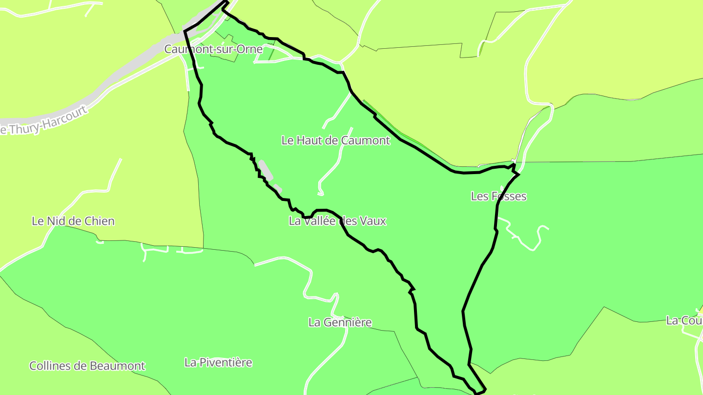 Carte des prix de l'immobilier Caumont-sur-Orne