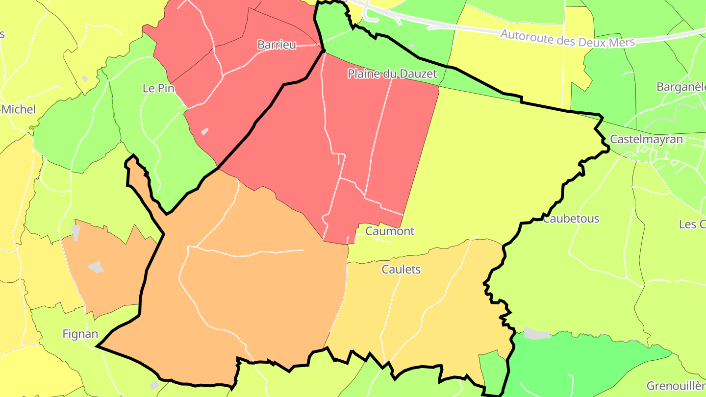 Carte des prix de l'immobilier Caumont