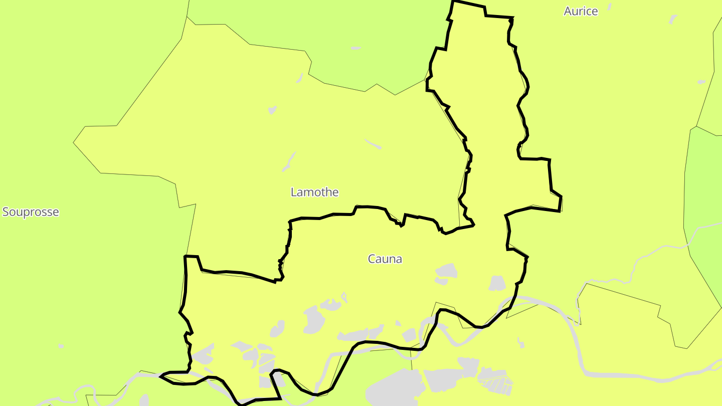 Carte des prix de l'immobilier Cauna