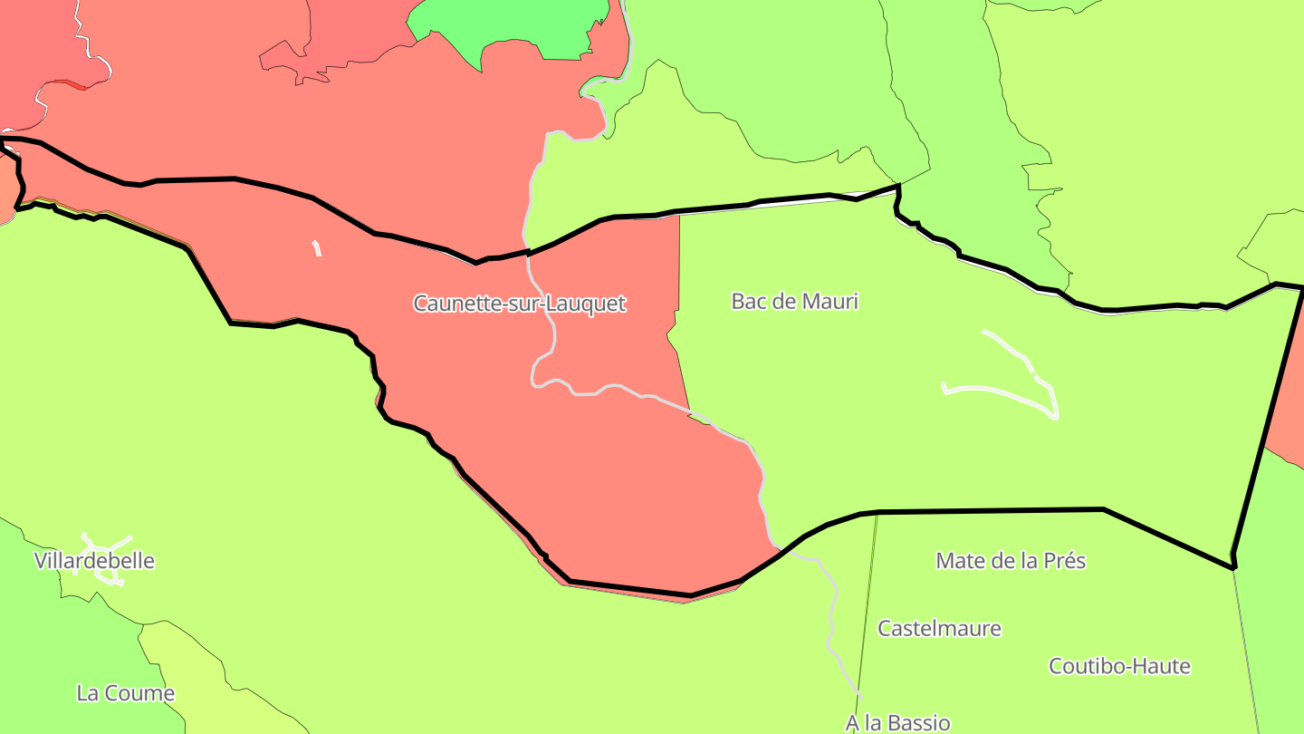 Carte des prix de l'immobilier Caunette-sur-Lauquet