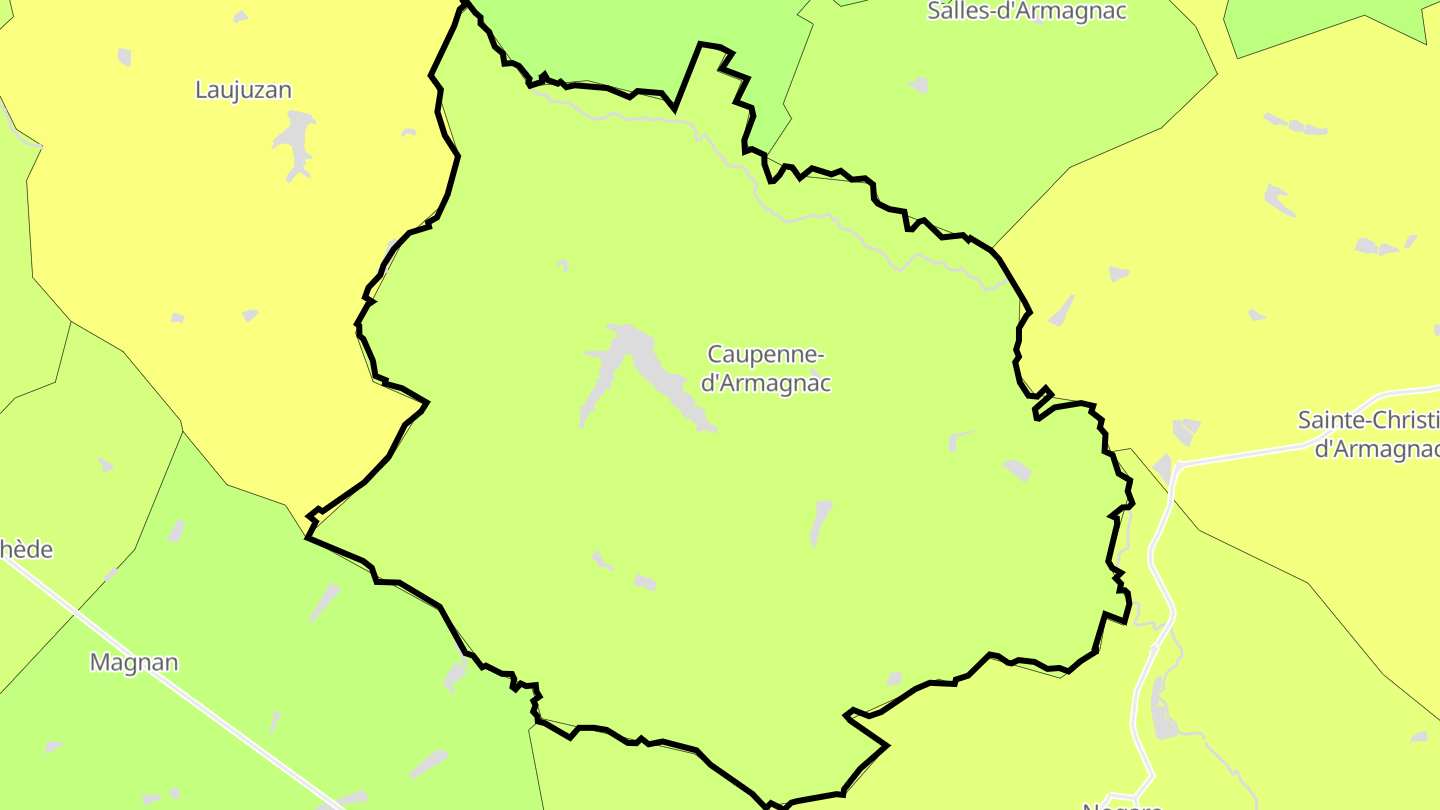 Carte des prix de l'immobilier Caupenne-d'Armagnac
