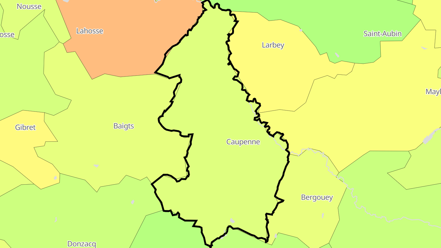 Carte des prix de l'immobilier Caupenne