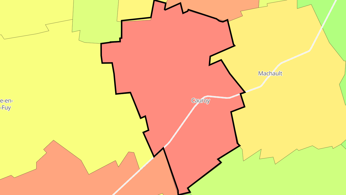 Carte des prix de l'immobilier Cauroy