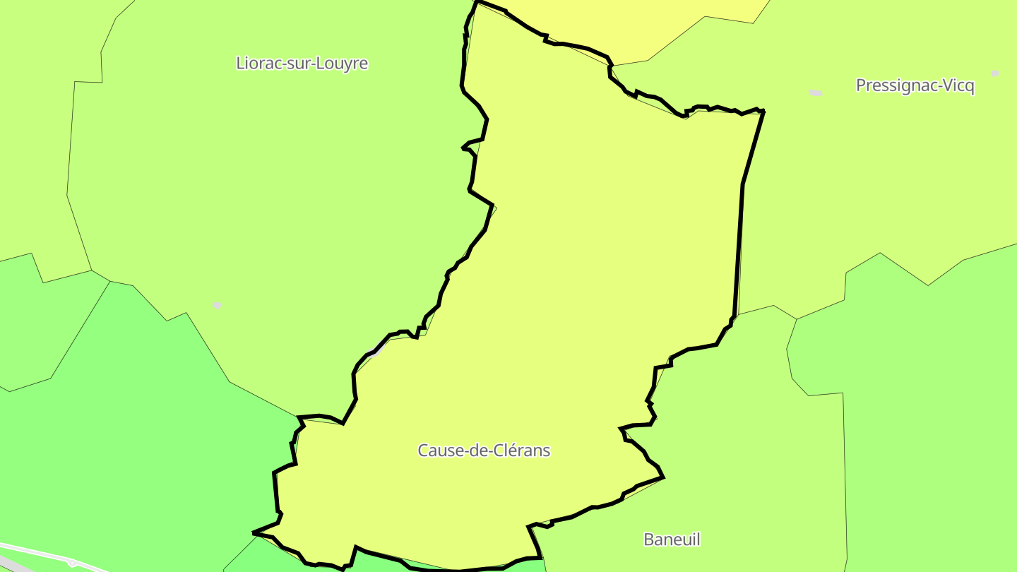Carte des prix de l'immobilier Cause-de-Clérans
