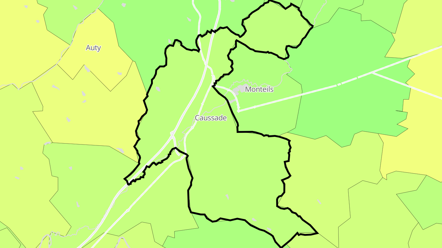 Carte des prix de l'immobilier Caussade