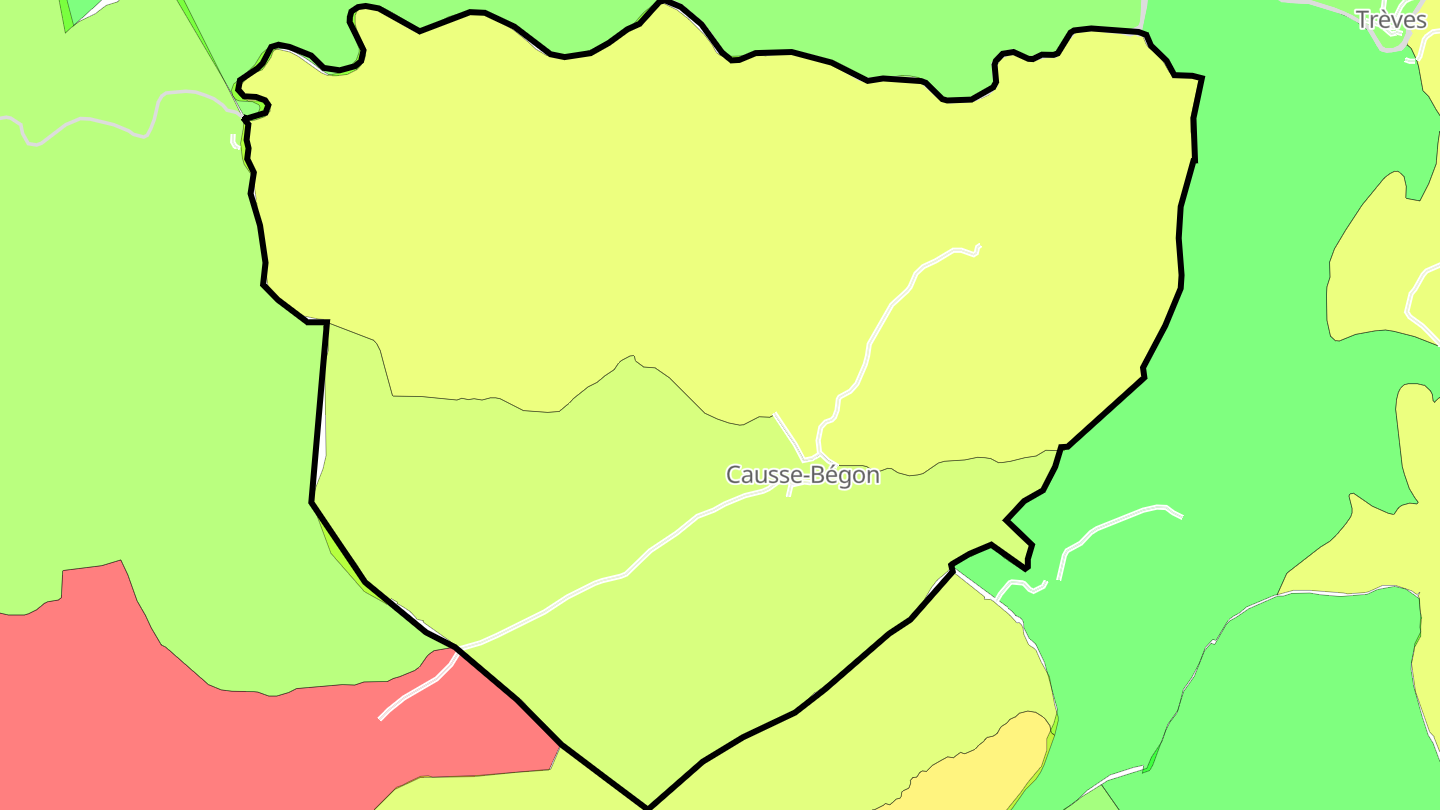 Carte des prix de l'immobilier Causse-Bégon