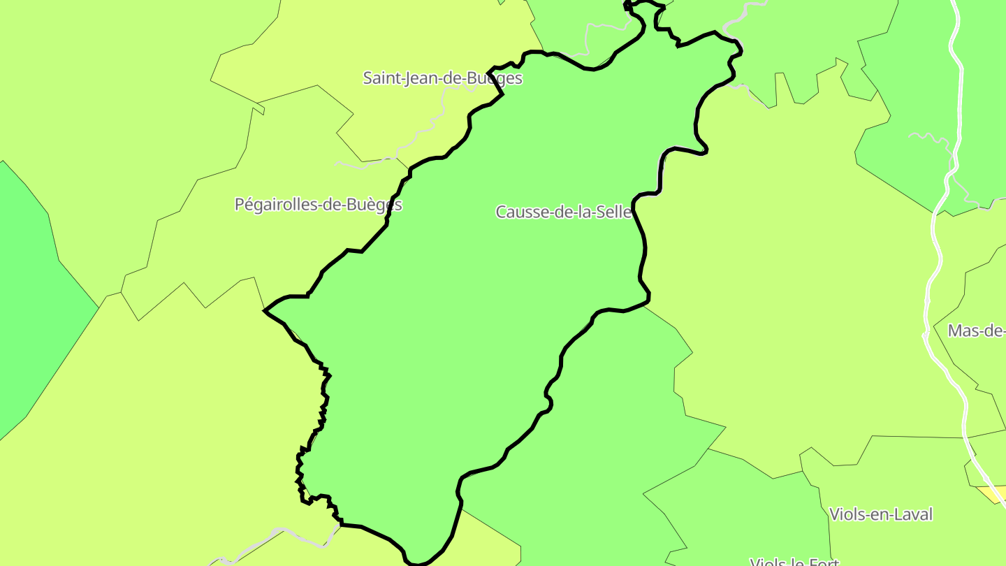 Carte des prix de l'immobilier Causse-de-la-Selle