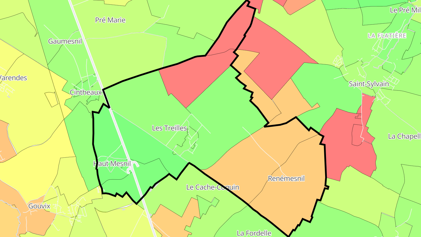 Carte des prix de l'immobilier Cauvicourt