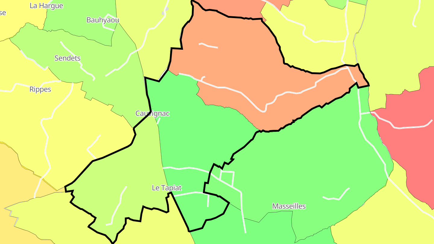 Carte des prix de l'immobilier Cauvignac