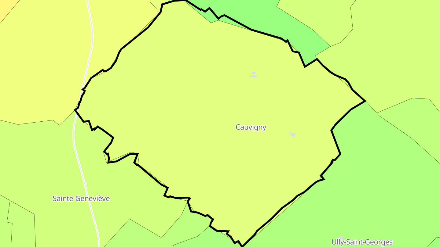 Carte des prix de l'immobilier Cauvigny