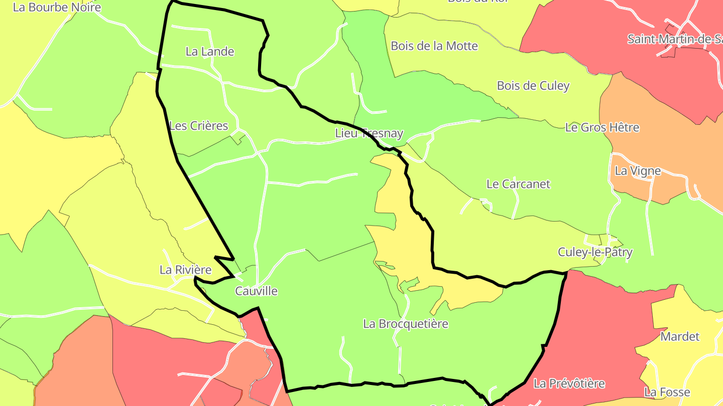 Carte des prix de l'immobilier Cauville