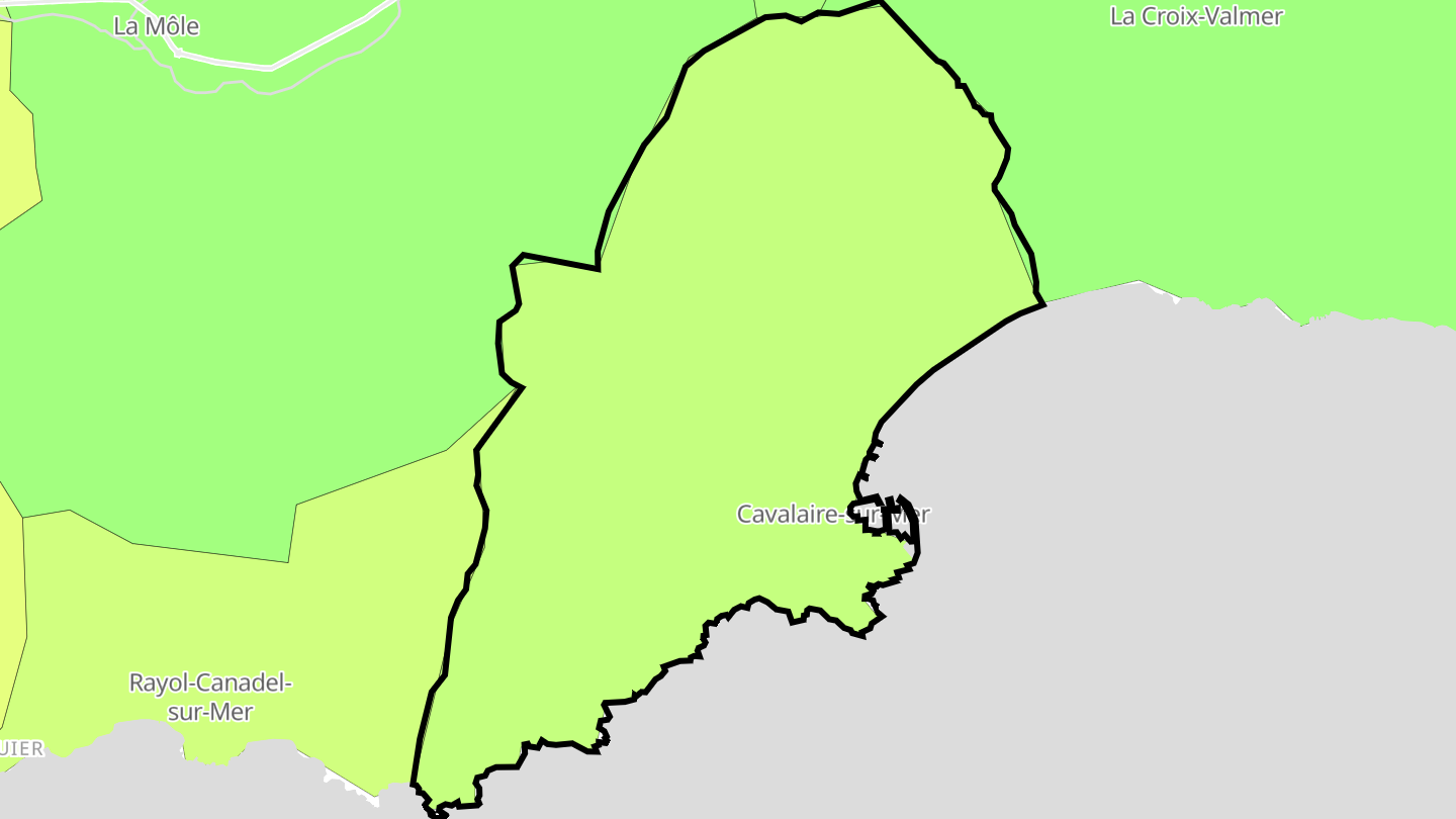 Carte des prix de l'immobilier Cavalaire-sur-Mer