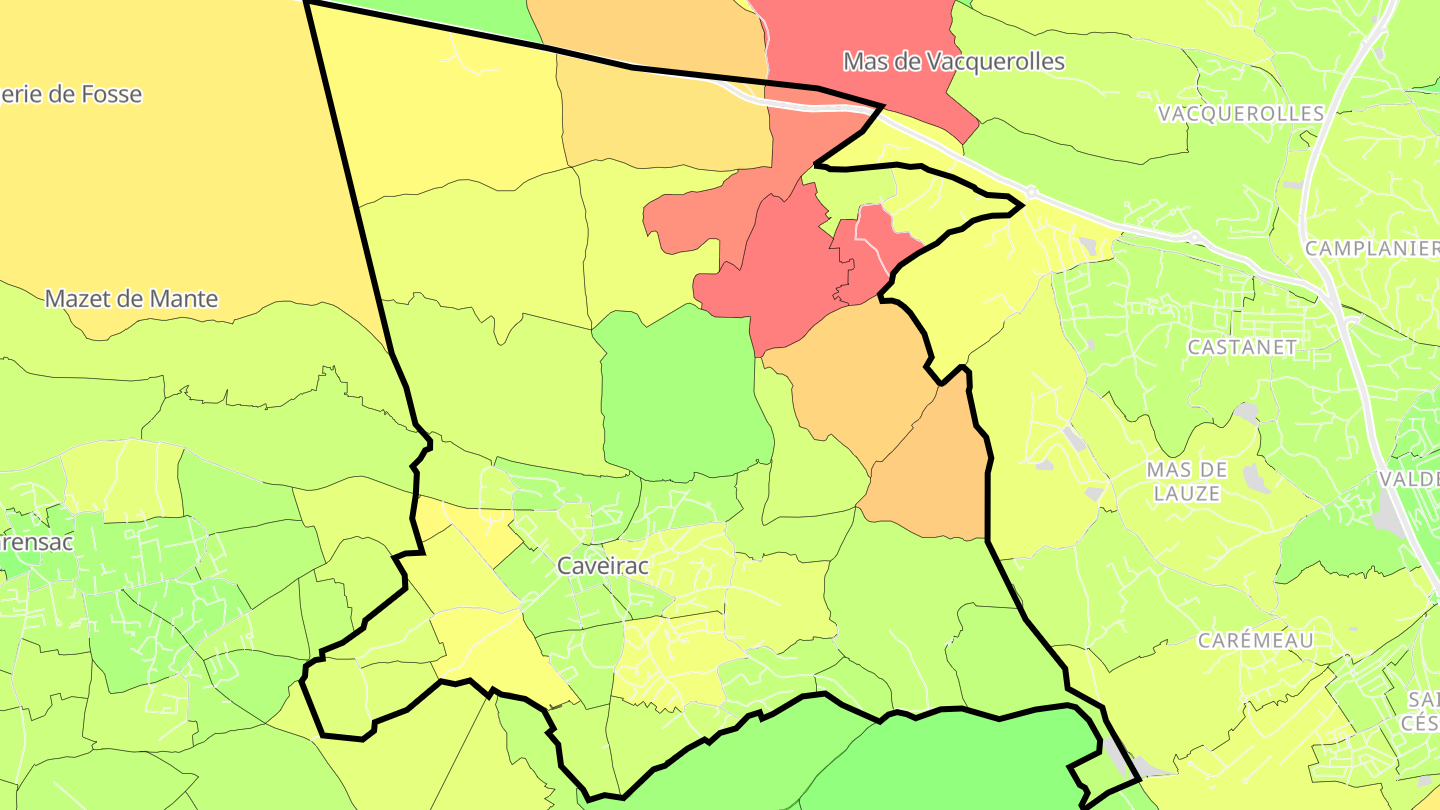 Carte des prix de l'immobilier Caveirac